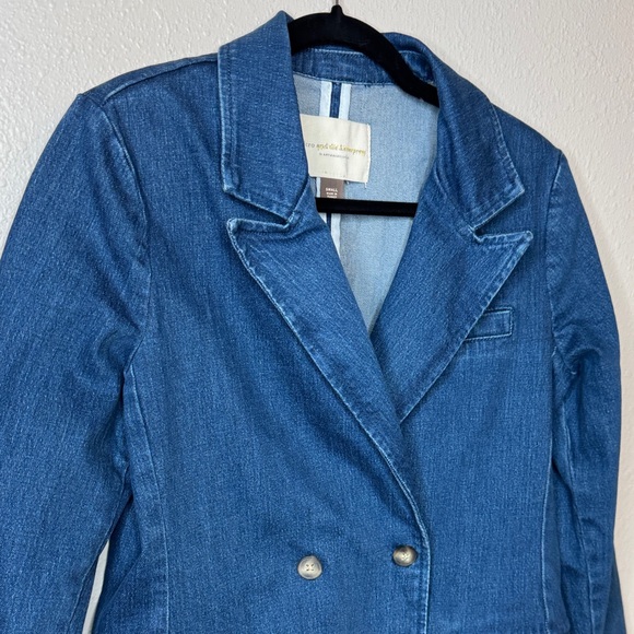 NWT Pilcro and the Letterpress by Anthropologie Blue Double-Breasted 
Jacket - S - Picture 6 of 15